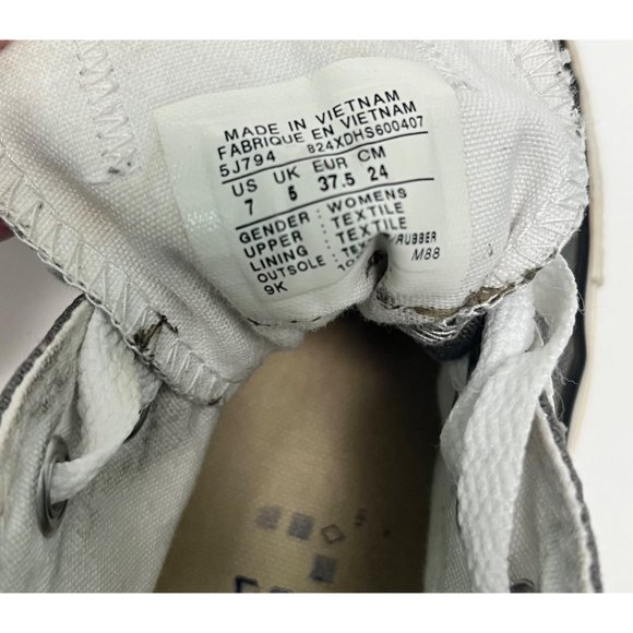 Converse SIZE 7 Women’s Low Top Gray Canvas Sneakers Lace Up - Picture 9 of 10